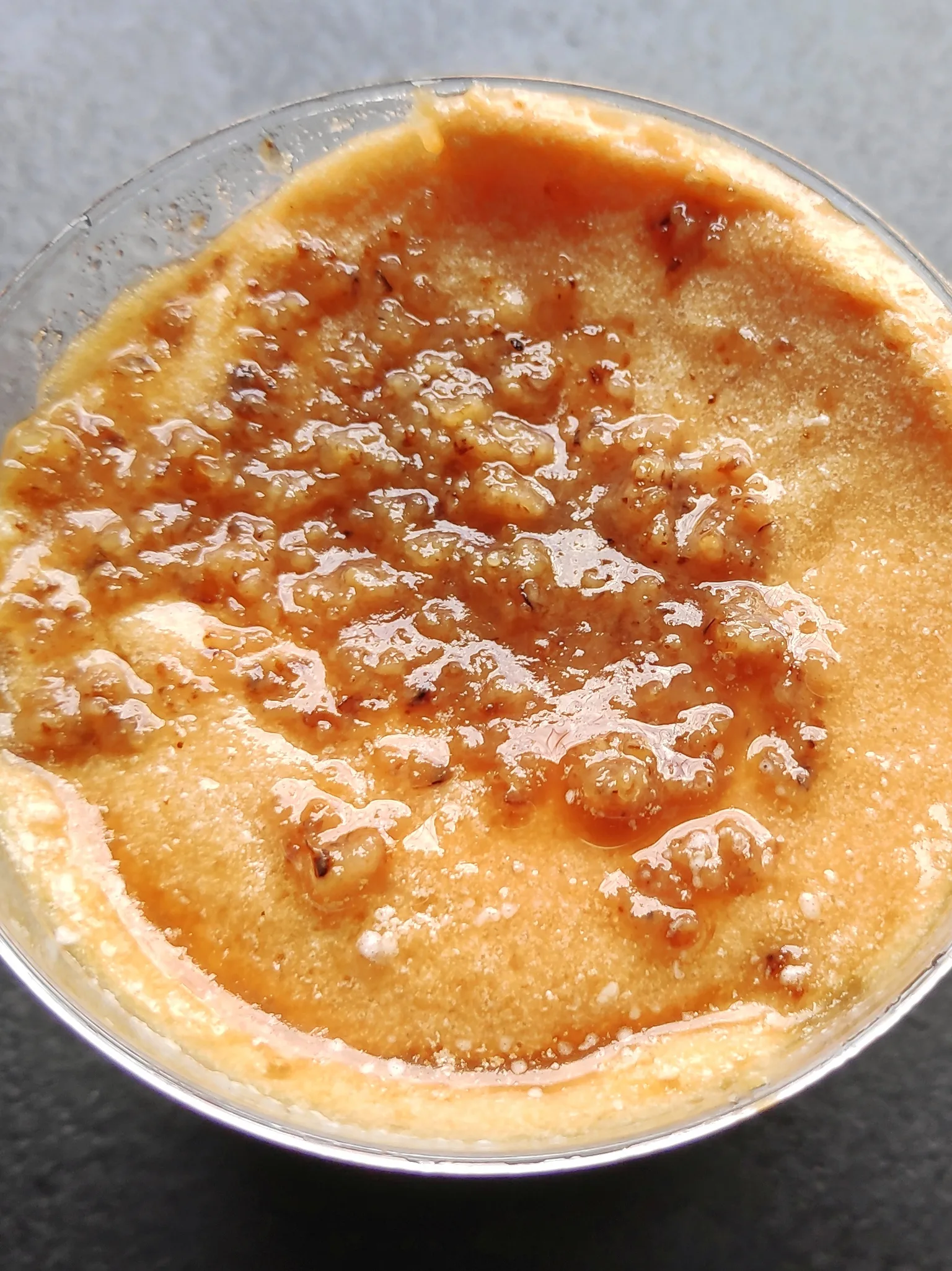 Baba de camelo: A bowl of baba de camelo (camel's drool) from "Doces de Portugal", Belo Horizonte, MG, Brazil