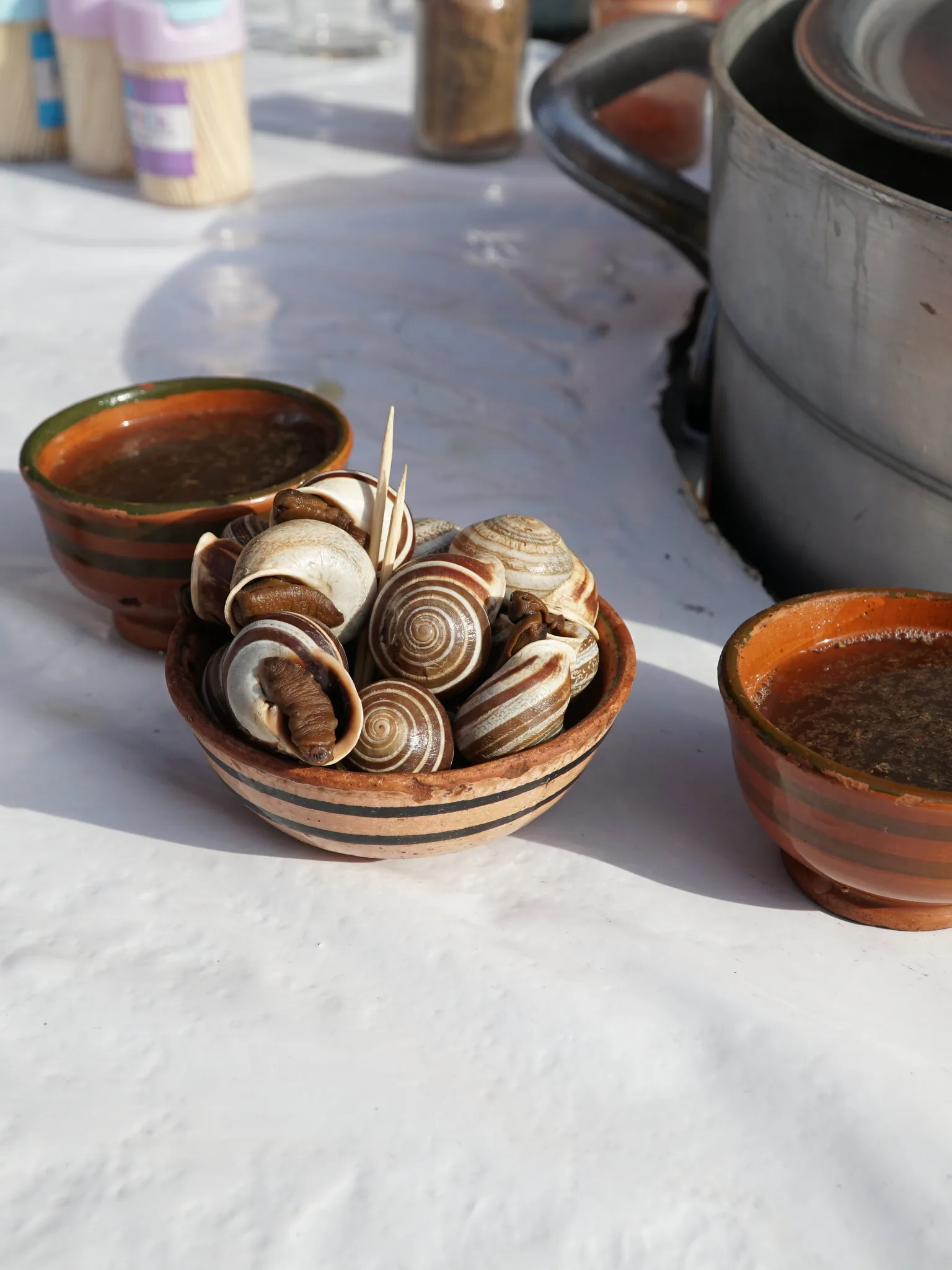 Babbouche: Snail dish (Babbouche) in Marrakesh, Morocco