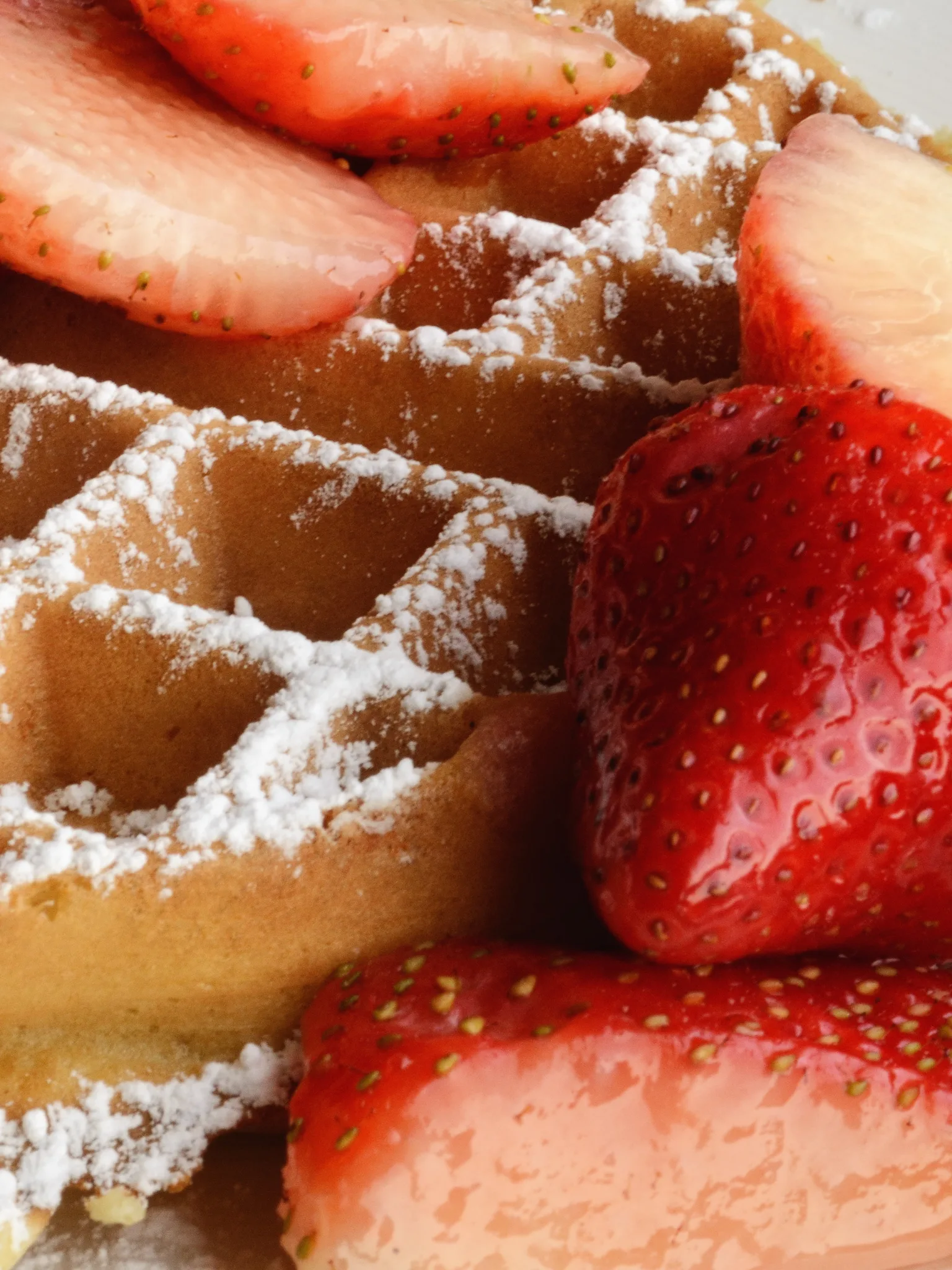 Belgian waffle, a photograph of the dish