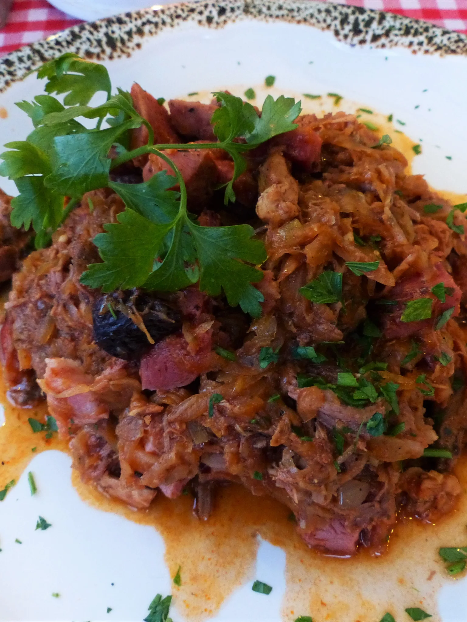 bigos: Bigos, Restaurant am Rathaus: Karczma Lwowska, Wroclaw / Breslau