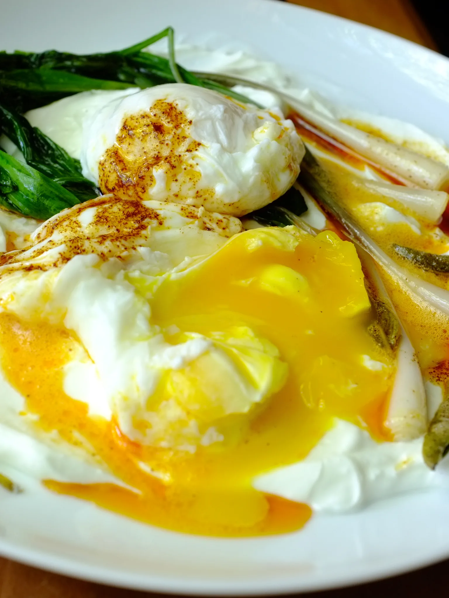 çılbır: Çılbır with duck-fat sautéed Ramps