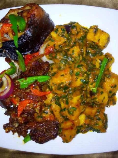 Yam porridge, a photograph of the dish