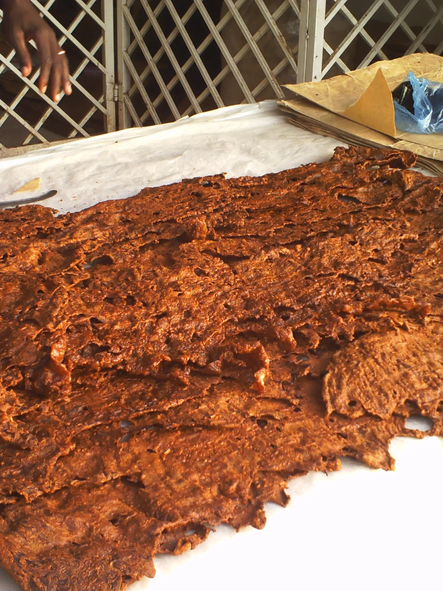 kilishi: Kilishi is made from sliced and dried beef, coated with peanut paste "Labu" in Hausa