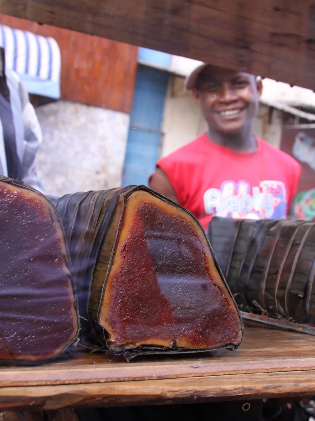 Koba: Koba (kobindravina), a dessert or snack eaten in the highlands of Madagascar, made from peanuts, brown sugar and rice flour