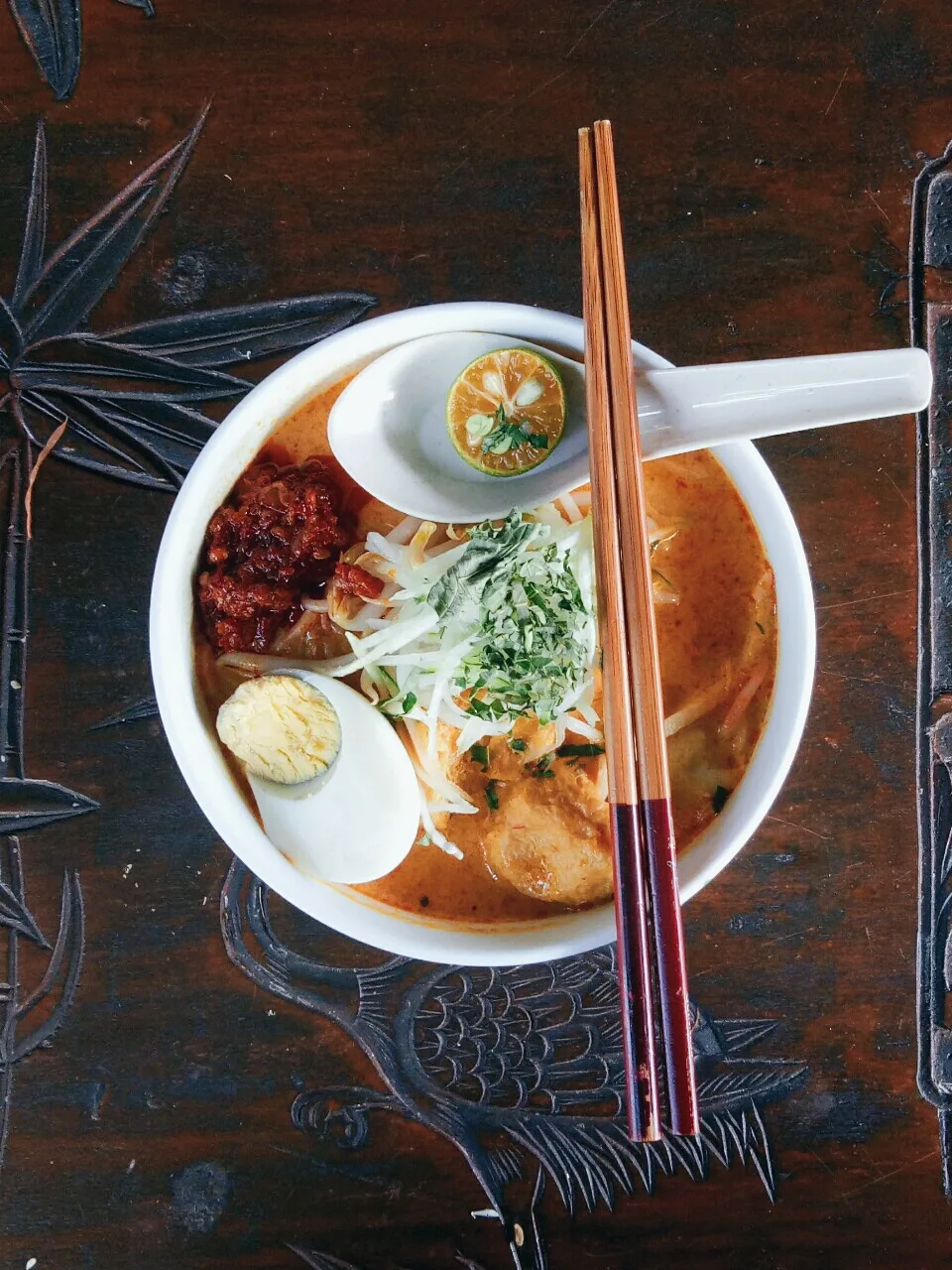 Laksa, a photograph of the dish