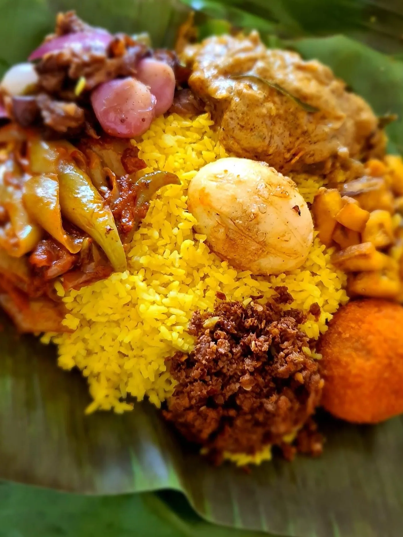 Lamprais: A traditional Sri Lanka burgher dish, Lamprais, cooked in a banana leaf