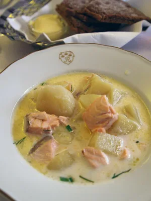 Lohikeitto: Finnish traditional salmon soup (lohikeitto), Helsinki