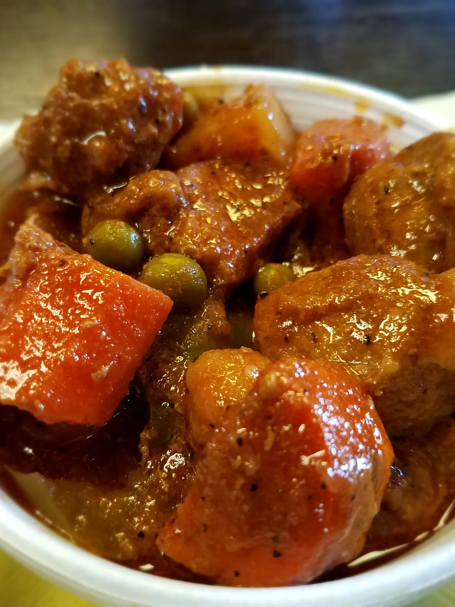 Menudo: Menudo served at Oriental Valley Filipino Cuisine in the Rancho Peñasquitos neighborhood of San Diego
