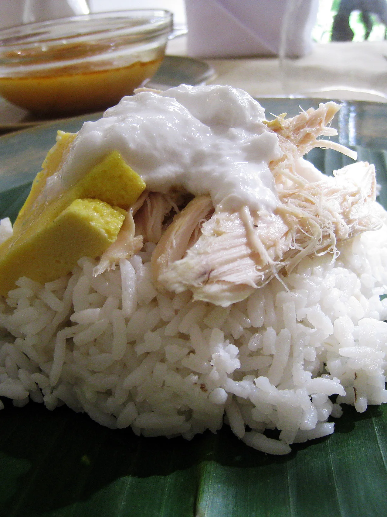 Nasi liwet: Nasi Liwet, rice with rich coconut milk, chicken and egg, a specialty of Solo (Surakarta) city, Central Java