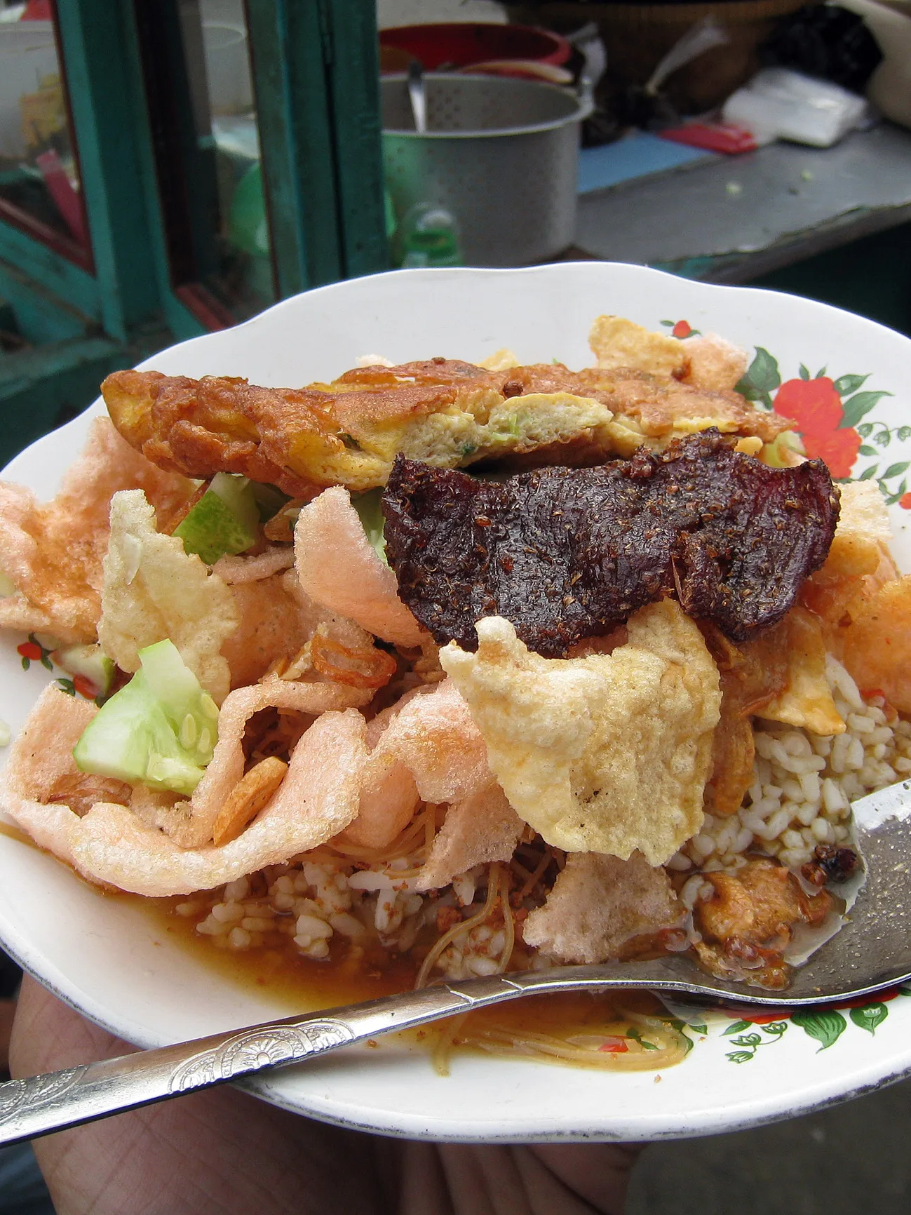 Nasi ulam, a photograph of the dish