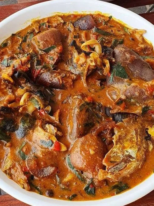 ogbono soup: This is an image with the theme " Health and Wellness in Africa " from: