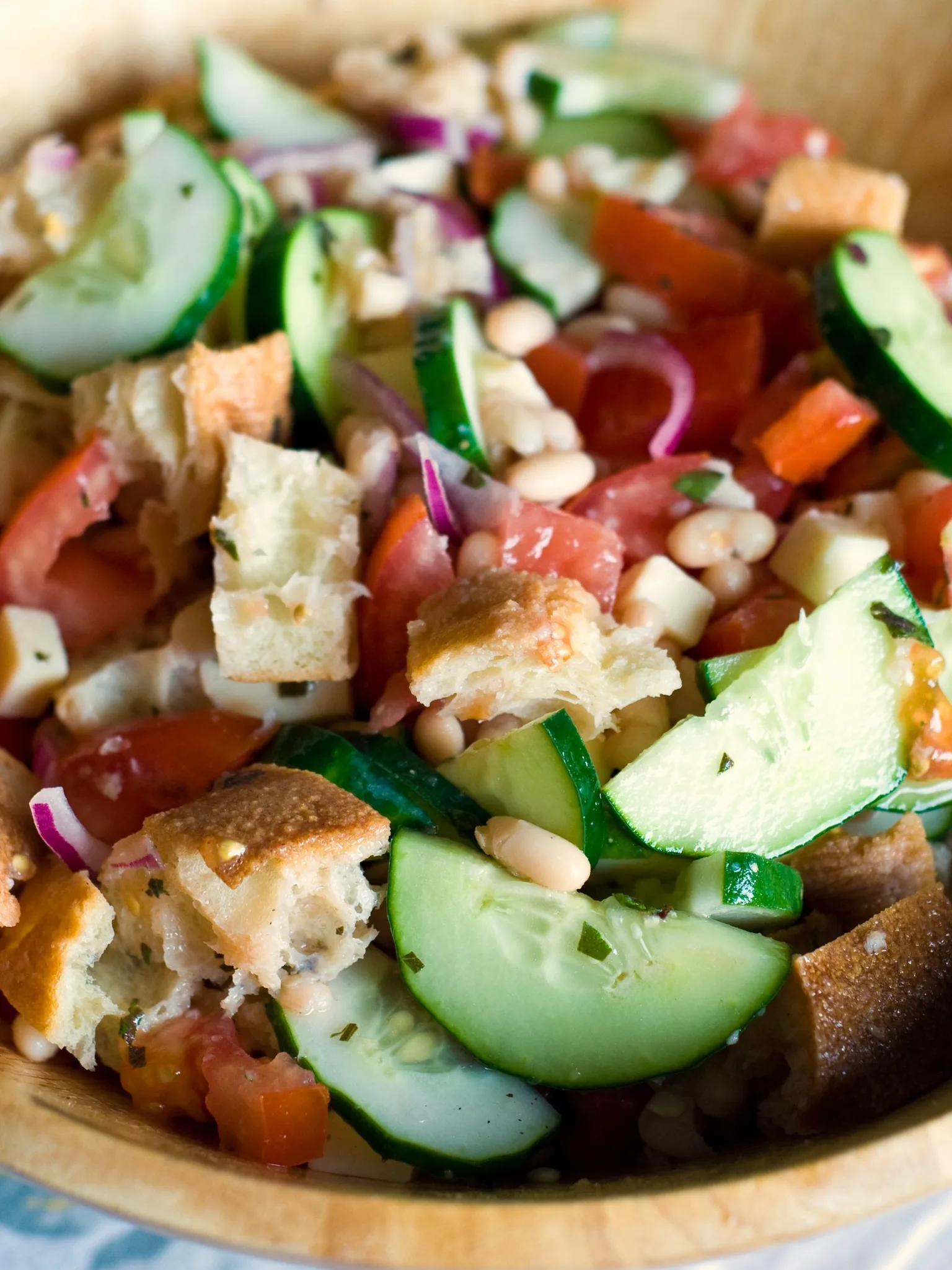 panzanella, a photograph of the dish