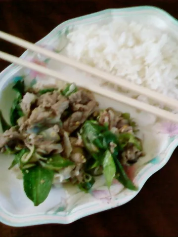 Pleah sach ko: Lime and prahok-cured beef salad