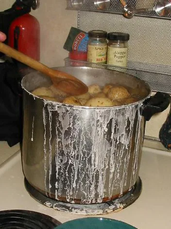 salt potatoes: Cooking salt potatoes in Syracuse, July 2005