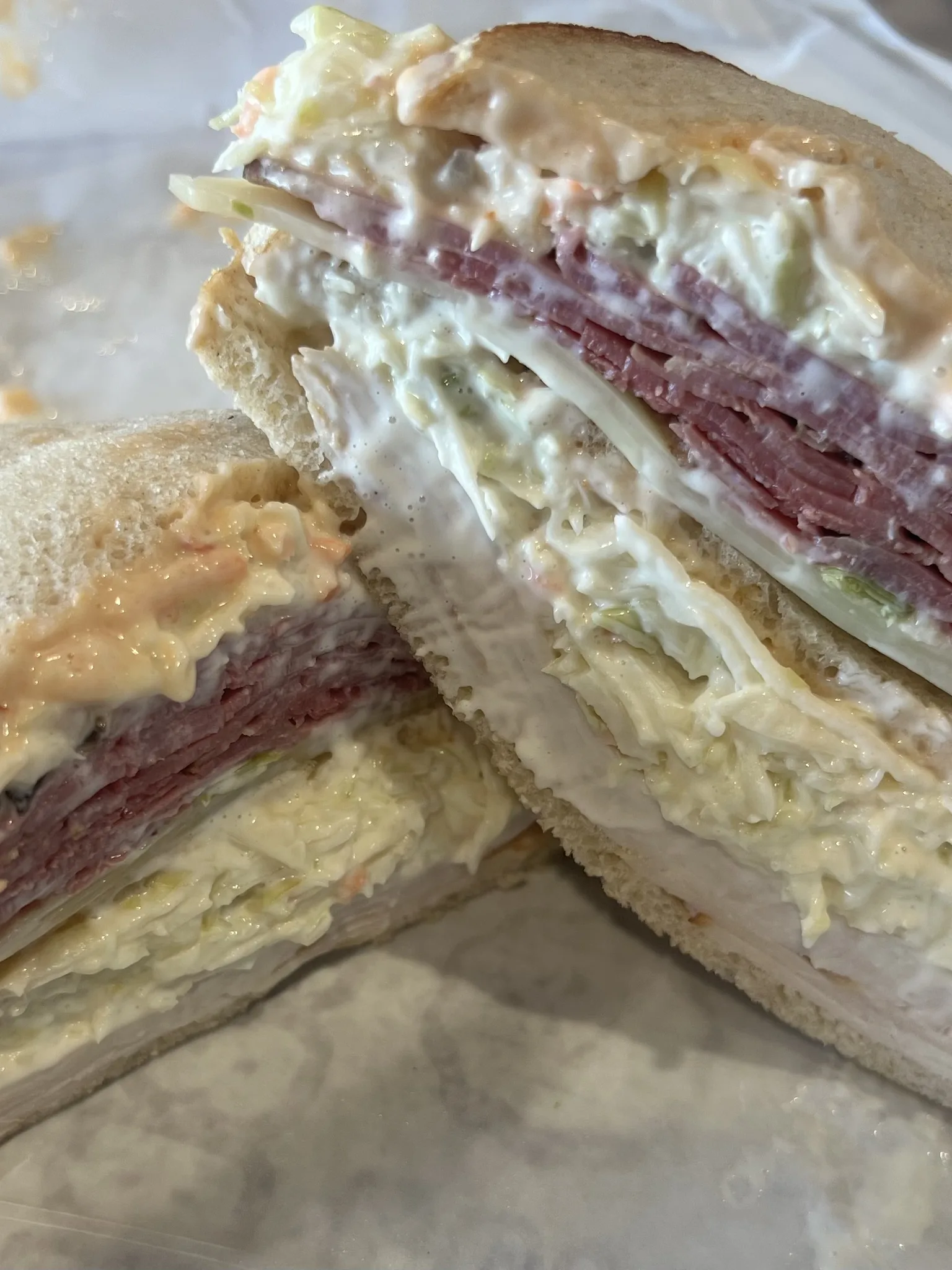 New Jersey sloppy joe: A turkey and pastrami sloppy joe from the Millburn Deli of Morristown in Morristown, NJ