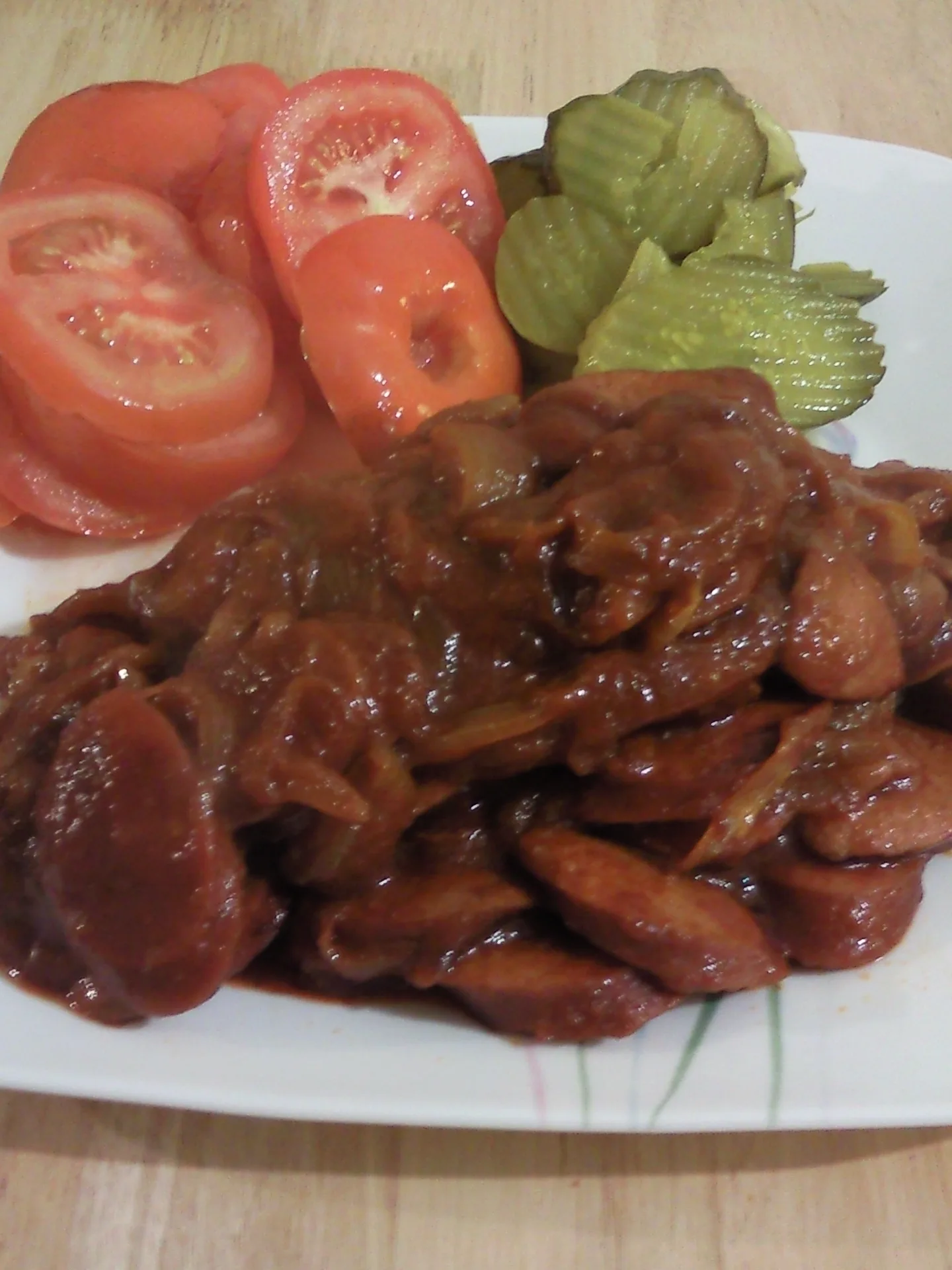 Port sausage, a photograph of the dish