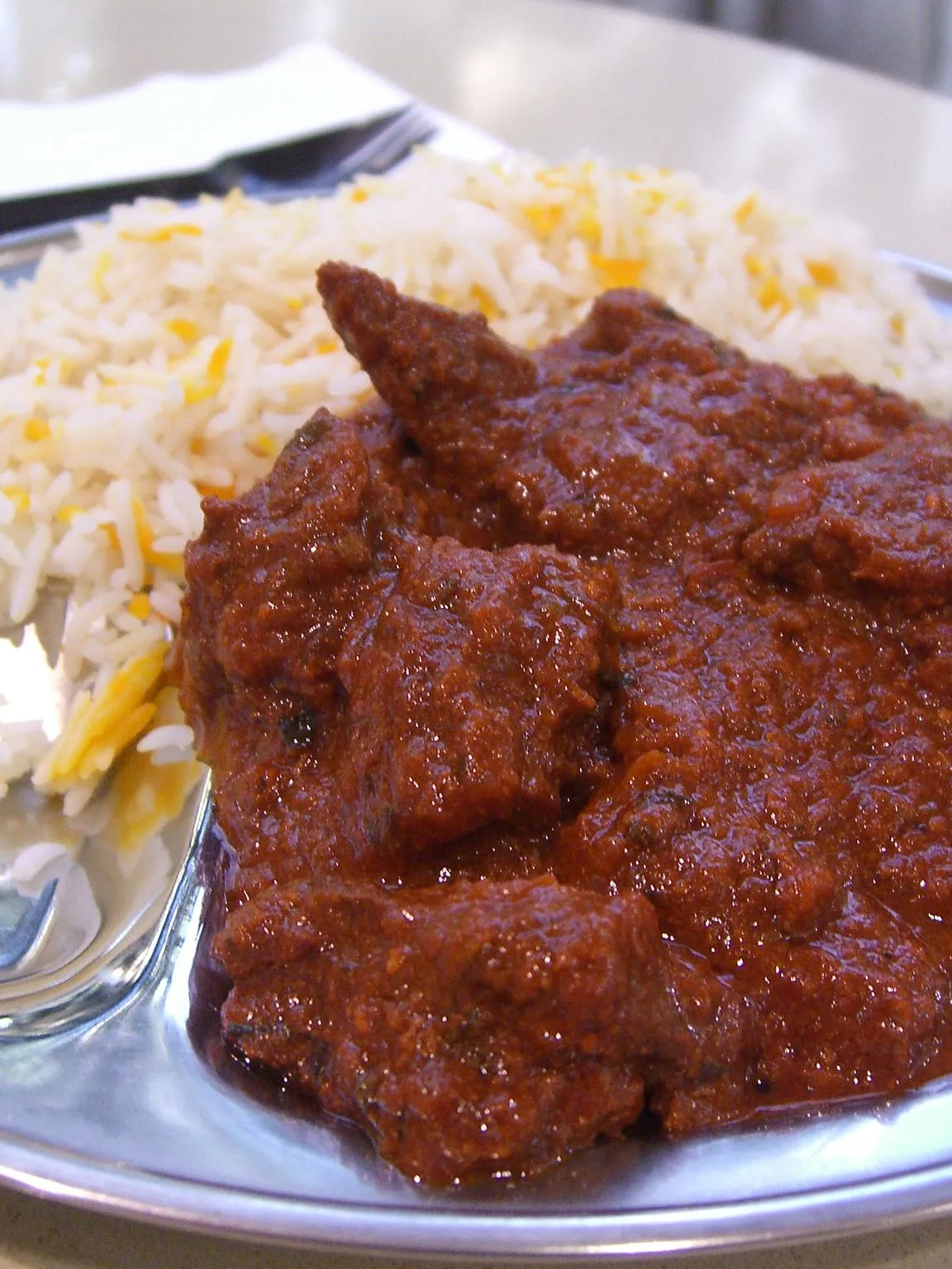 Vindaloo, a photograph of the dish