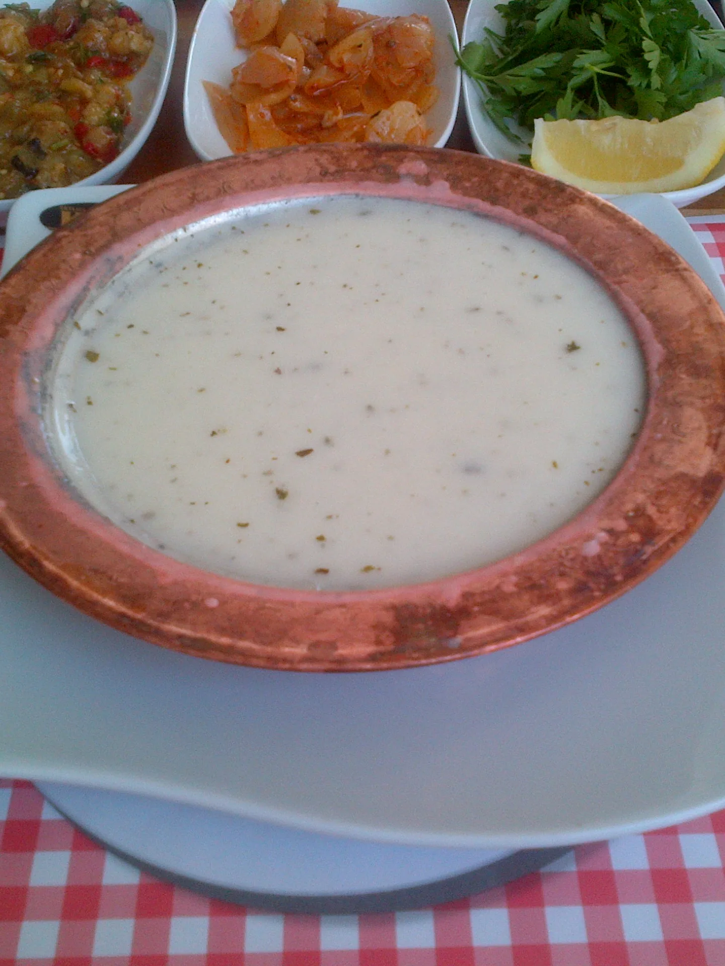 yayla çorbası: Yayla çorbası in a restaurant at Ankara